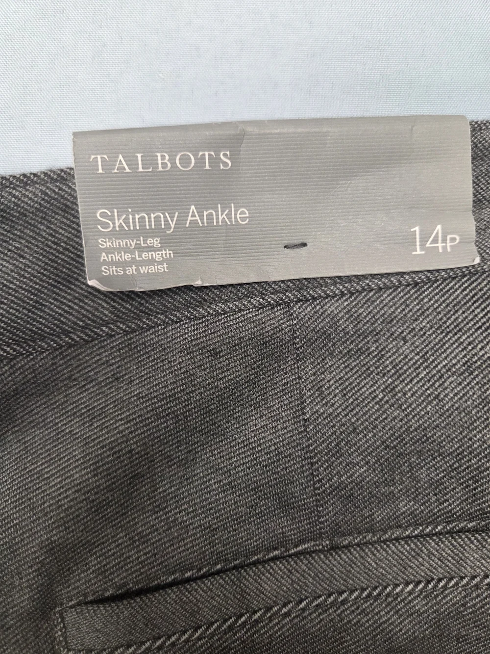 NWT Talbots Skinny Ankle Pants Gray Petite 14P Career Stretch